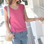 U-neck Cap-sleeve T-shirt
