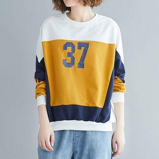 Color Block Number Sweatshirt