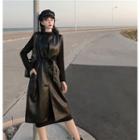 Sleeveless Faux Leather Midi Dress