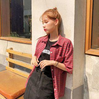 Letter Print Colored T-shirt