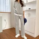 Set: Sleeveless V-neck Sweatshirt + Pants