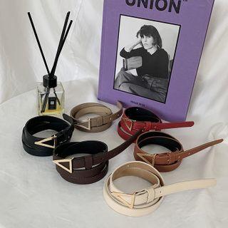 Triangle-buckle Pleather Belt