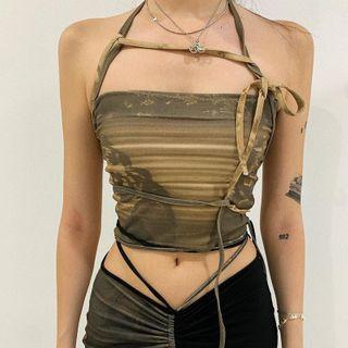 Tie Dye Cropped Halter Top