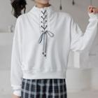 Mock-neck Lace-up Sweatshirt