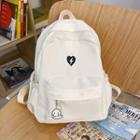 Heart Embroidered Nylon Backpack / Bag Charm / Set
