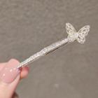 Rhinestone Butterfly Hair Pin Ly371 - Gold - One Size