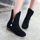 Cuffed Suede Side-zip Ankle Boots