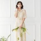 [the Marriage] V-neck Long Lace Dress
