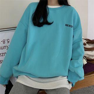 Lettering Print Long-sleeve Oversize Hoodie