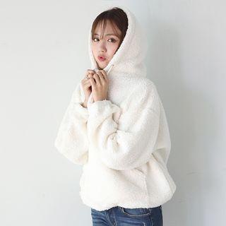 Kangaroo-pocket Sherpa-fleece Anorak Hoodie