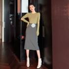 Set: Midi A-line Skirt + Waist Bag
