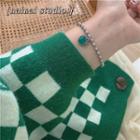 Heart Pendant Stainless Steel Bracelet Green - One Size