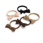 Set Of 5: Bow Fabric Hair Tie