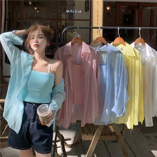 See-through Oversize Linen Shirt