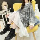 Houndstooth Midi Sweater Dress