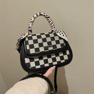 Checkerboard Flap Crossbody Bag
