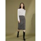 Zip-back H-line Checked Skirt