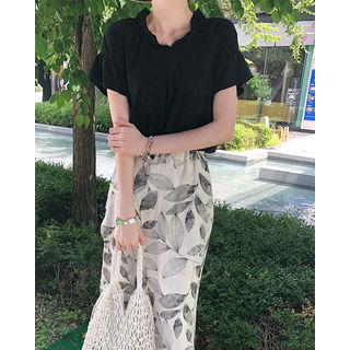 Short-sleeve Frill-detail Top