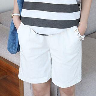 Drawcord-waist Cotton Blend Shorts