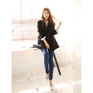 Notched-collar Double-breasted Blazer
