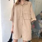 3/4-sleeve Shirt Playsuit