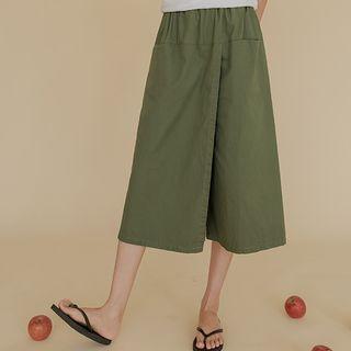 Seam-trim Cropped Wrap Culottes