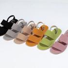 Colored Faux-suede Strap Sandals