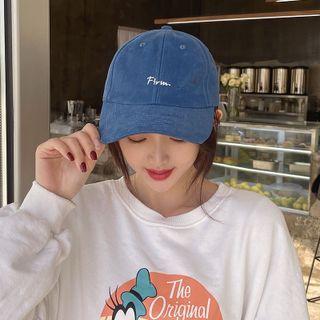 Letter Embroidered Baseball Cap Blue - One Size