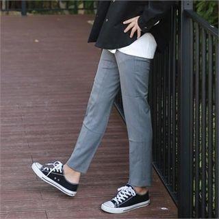 Tab-front Straight-cut Pants