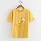 Short-sleeve Duck Print T-shirt Yellow - One Size