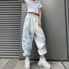 Wide Leg Tie-dyed High Waist Jeans As Shown In Figure - One Size