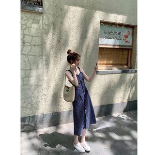 Set: Short-sleeve Top + Sleeveless Midi Dress