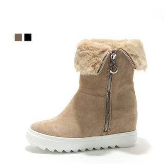 Faux-fur Lined Hidden-heel Boots