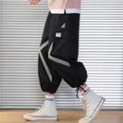 Cross-strapped Cropped Cargo Harem Pants
