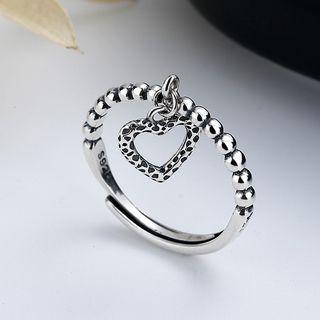 Heart Pendant Sterling Silver Open Ring B236j - Silver - One Size