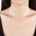 Fashion Simple 2mm Square Necklace 50cm Silver - One Size
