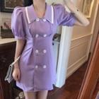 Peter-pan Collar Slim-fit Dress