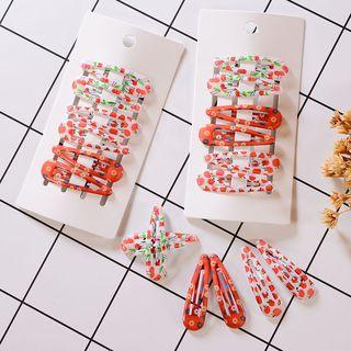 Floral Print Metal Hair Clip Set Of 6 - As Shown In Figure - One Size