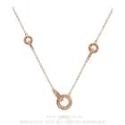 Rhinestone-hoop Pendant Chain Necklace