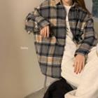 Plaid Shirt Jacket Plaid - Gray - One Size
