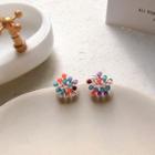 Bead Earring 1 Pair - Silver Steel - Multicolour - One Size