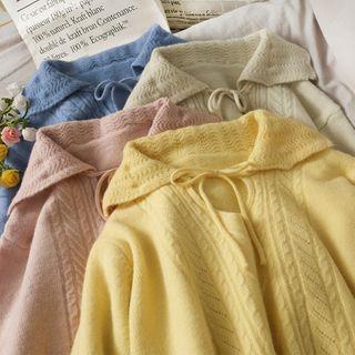 Collared Ribbon-neckline Loose-fit Sweater In 5 Colors