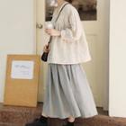Floral Print Maxi Skirt Light Blue - One Size