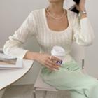 U-neck Cable-knit Top