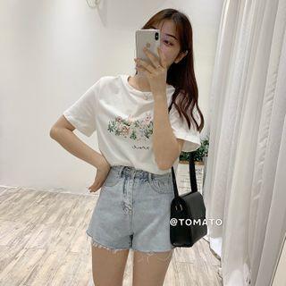 Printed Rabbit Short-sleeve Top