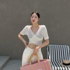 Criss-cross Net-knit Top