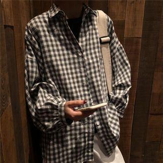 Gingham Shirt White - M