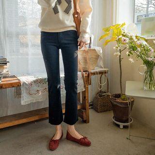 Band-waist Bootcut Jeans