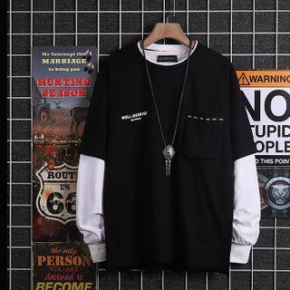 Mock Two-piece Pocket Pullover