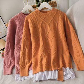 Mock Two-piece Sweater In 5 Colors